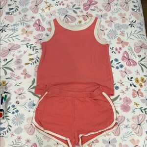 Coral Tank Top and Shorts Set